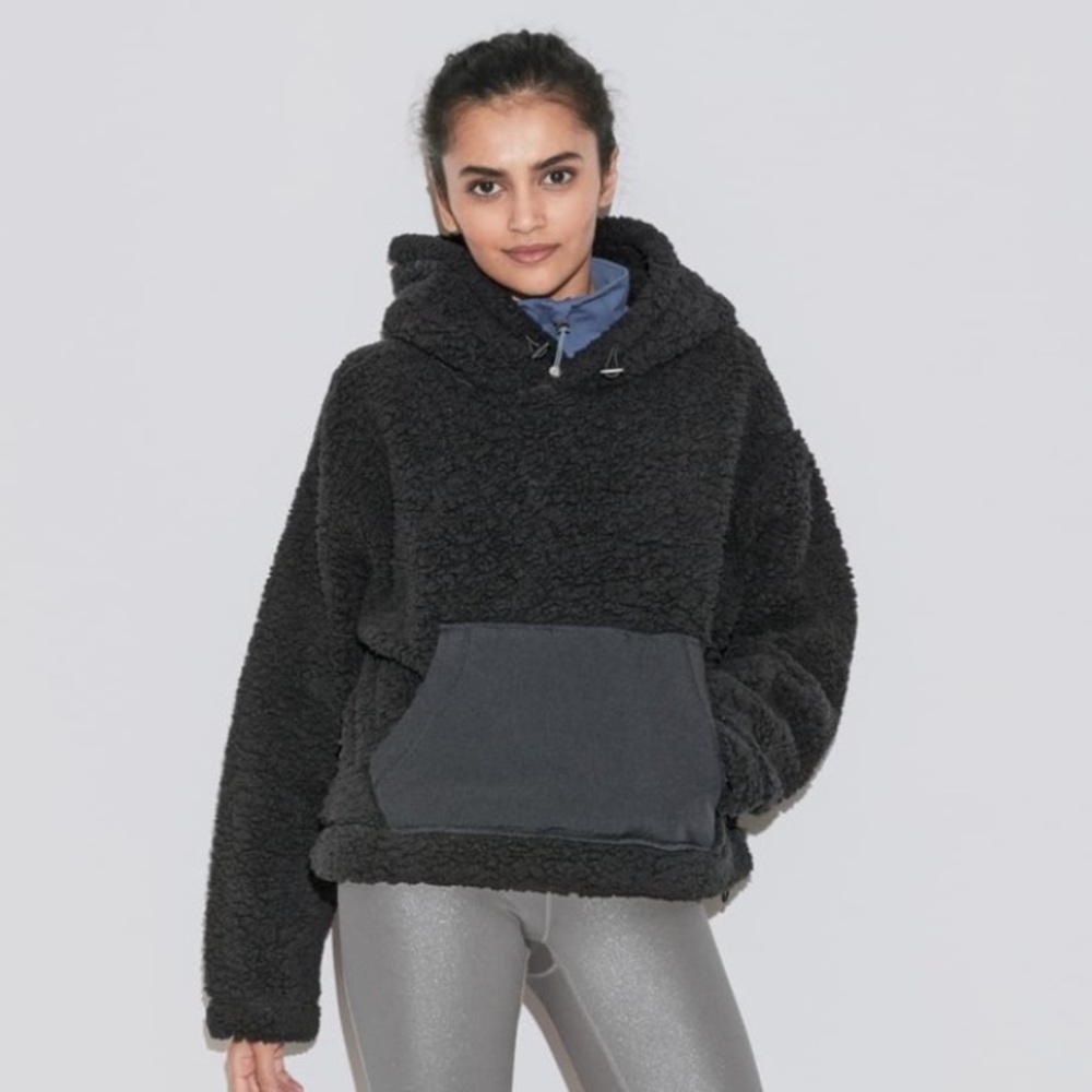 Zella Cassie Fleece Shearling Hoodie Sweatshirt